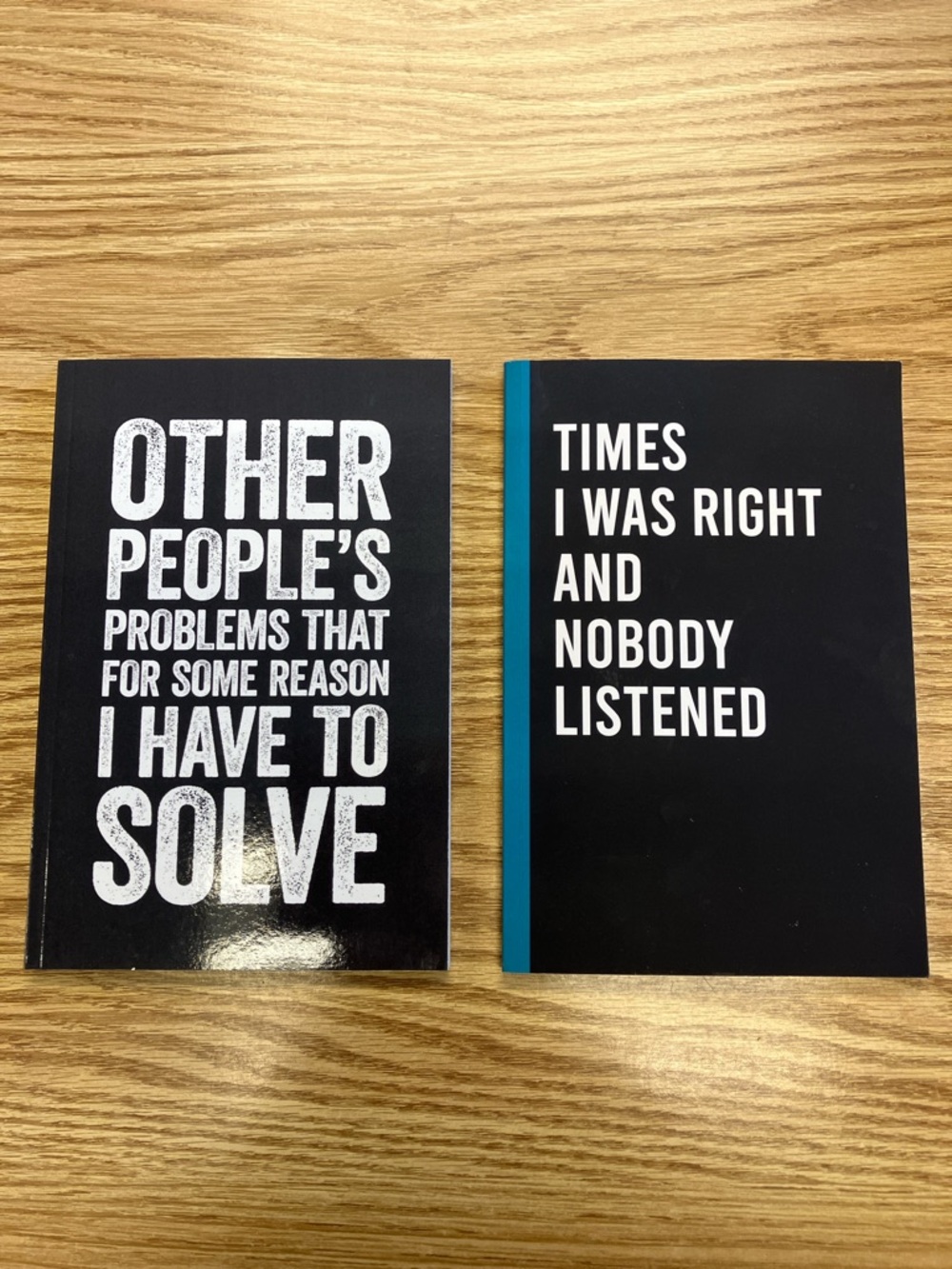 Set of 2 Witty Quote Blank Journal Notebooks Never Used, New